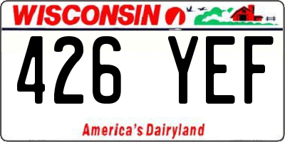 WI license plate 426YEF