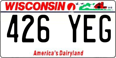 WI license plate 426YEG