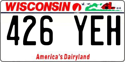 WI license plate 426YEH