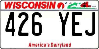 WI license plate 426YEJ