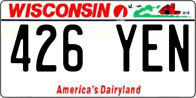 WI license plate 426YEN