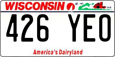 WI license plate 426YEO