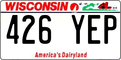 WI license plate 426YEP