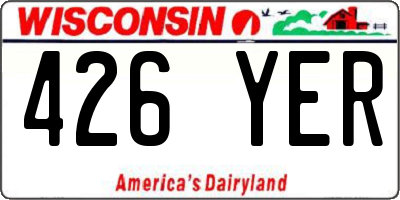 WI license plate 426YER