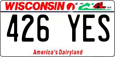 WI license plate 426YES