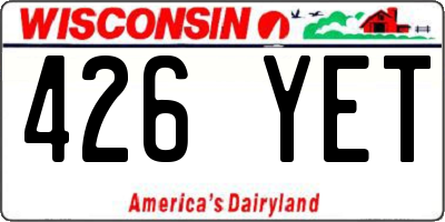WI license plate 426YET