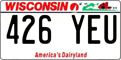 WI license plate 426YEU