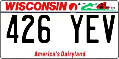 WI license plate 426YEV