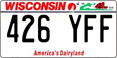 WI license plate 426YFF