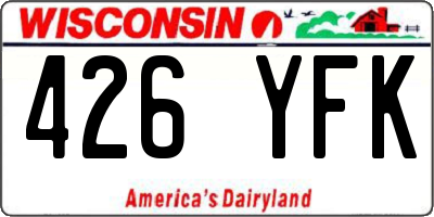 WI license plate 426YFK