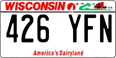 WI license plate 426YFN