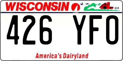 WI license plate 426YFO