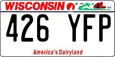 WI license plate 426YFP