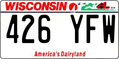 WI license plate 426YFW