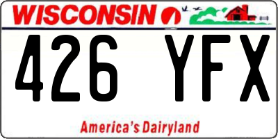 WI license plate 426YFX