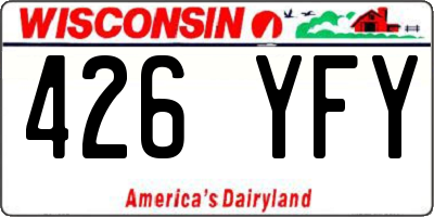 WI license plate 426YFY