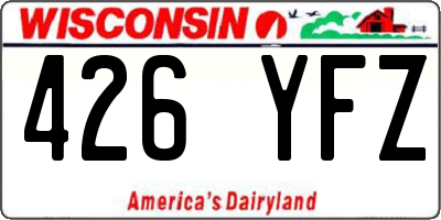 WI license plate 426YFZ