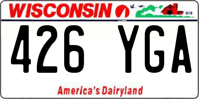 WI license plate 426YGA