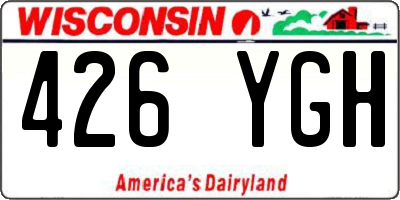 WI license plate 426YGH