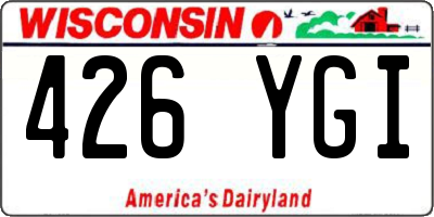 WI license plate 426YGI