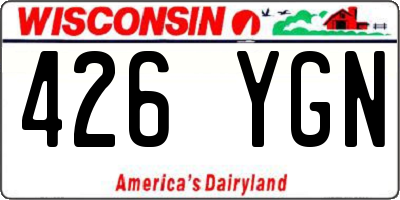 WI license plate 426YGN
