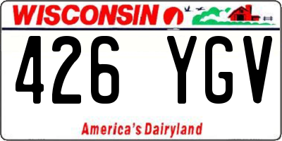 WI license plate 426YGV