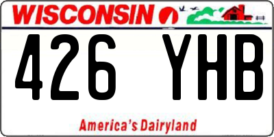 WI license plate 426YHB