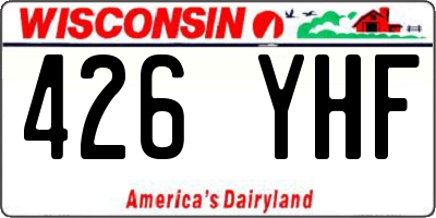 WI license plate 426YHF