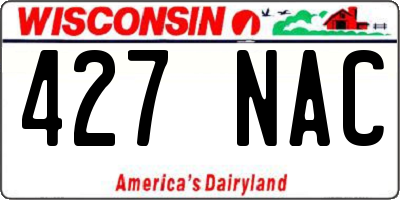 WI license plate 427NAC