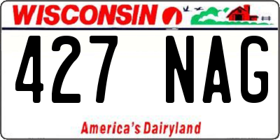 WI license plate 427NAG