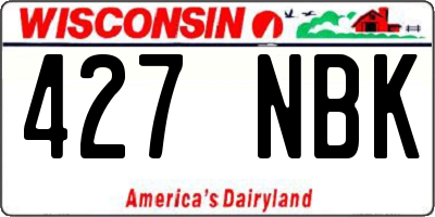 WI license plate 427NBK