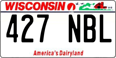 WI license plate 427NBL