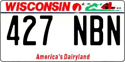 WI license plate 427NBN