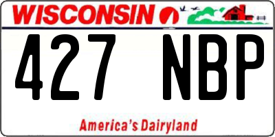 WI license plate 427NBP