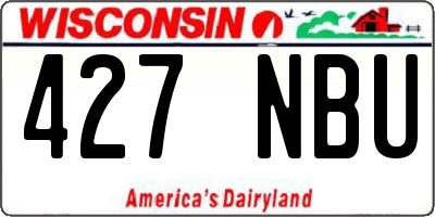 WI license plate 427NBU