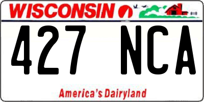 WI license plate 427NCA