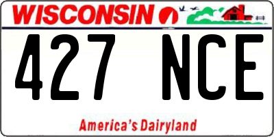 WI license plate 427NCE