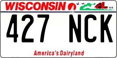 WI license plate 427NCK