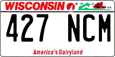 WI license plate 427NCM