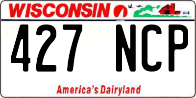 WI license plate 427NCP