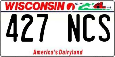 WI license plate 427NCS