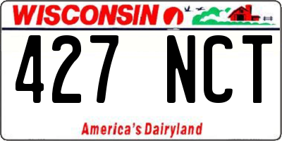 WI license plate 427NCT