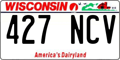 WI license plate 427NCV