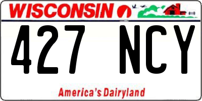 WI license plate 427NCY