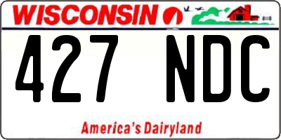 WI license plate 427NDC