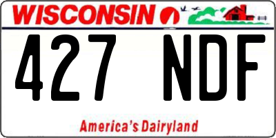 WI license plate 427NDF