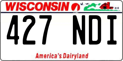 WI license plate 427NDI