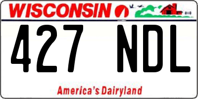 WI license plate 427NDL