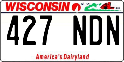 WI license plate 427NDN