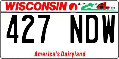 WI license plate 427NDW